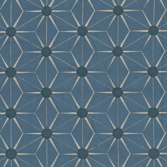 STOUT TEXTILES  MULTIPURPOSE,EMBROIDERIES TRANSITIONAL,, GEOMETRIC BLUEBIRD,FRENCHBLUE   - MAJO-3