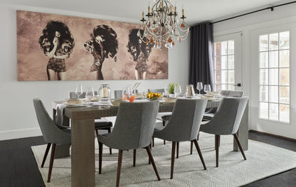 Gray 2' x 8' rug runner on the floor in a modern room.