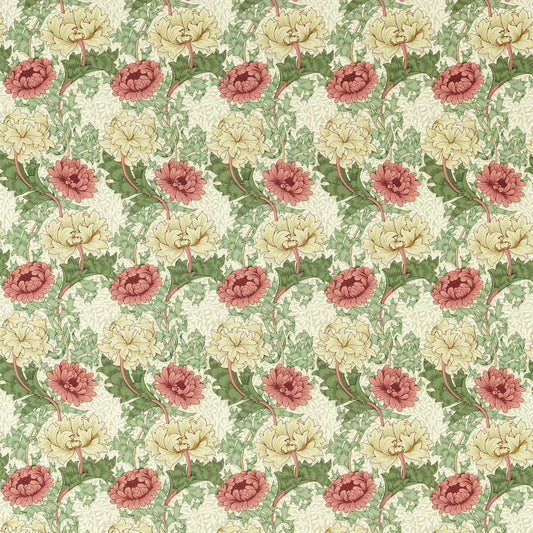 MORRIS & CO Chrysanthemum Fabric Classic Floral Russet   - MAMB227100