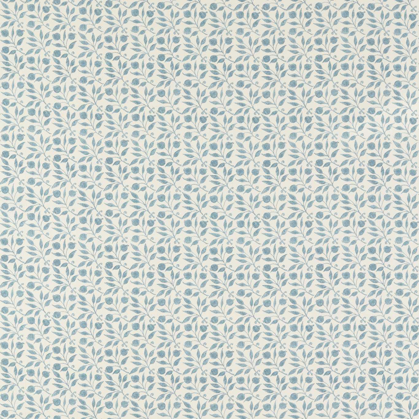 MORRIS & CO Rosehip Fabric Contemporary, Floral Mineral Blue   - MAMB227108