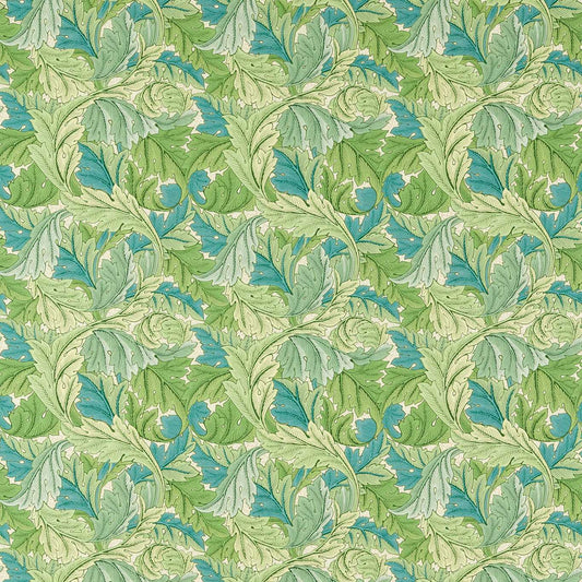 MORRIS & CO Acanthus Fabric Leaves , Trees Nettle,Sky Blue   - MAMB227114