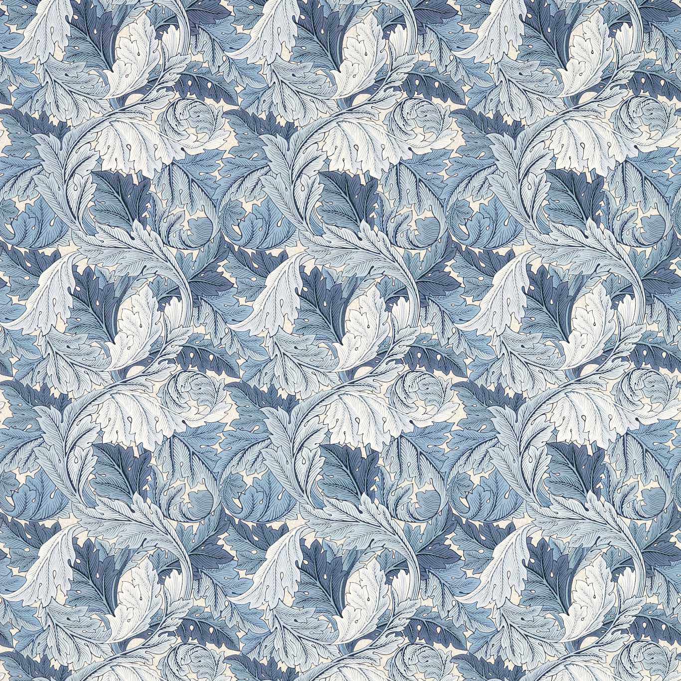 MORRIS & CO Acanthus Fabric Leaves , Trees Indigo   - MAMB227115