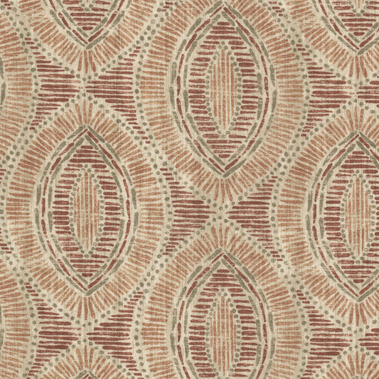 STOUT TEXTILES  MULTIPURPOSE,PRINT TRANSITIONAL,, MEDALLION TERRACOTTA   - MANK-1