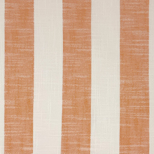 JF Fabrics Bella Dura Home MARINA 26 Fabric Stripe Orange, White  Linen Texture, Outdoor - 9058026 J9411