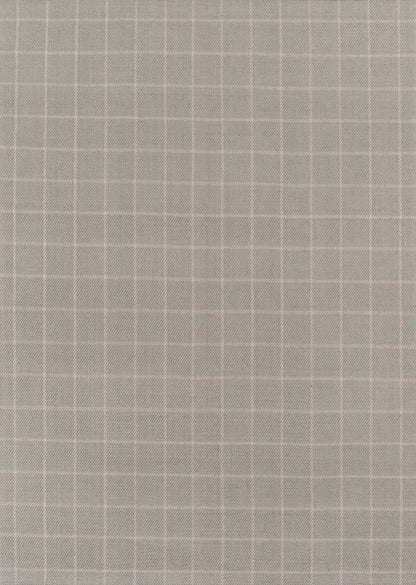 Gray marl woven fabric with subtle white grid pattern; versatile for apparel or home decor.
