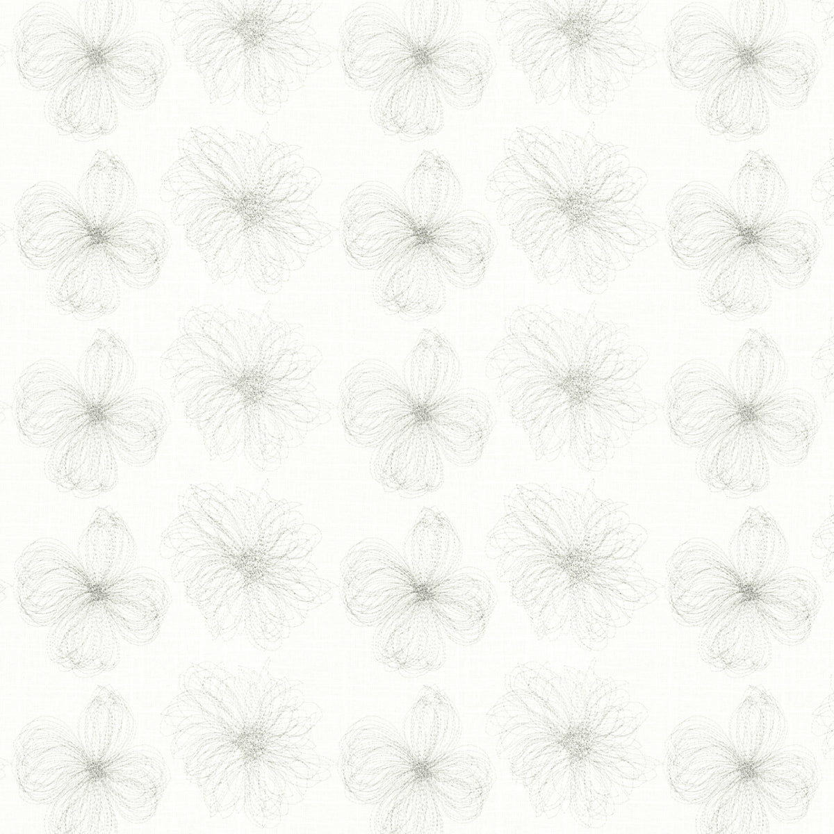 STOUT TEXTILES  DRAPERY,EMBROIDERIES TRANSITIONAL,, FLORAL SILVER,CHROME   - MARN-2