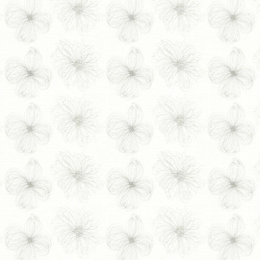 STOUT TEXTILES  DRAPERY,EMBROIDERIES TRANSITIONAL,, FLORAL SILVER,CHROME   - MARN-2