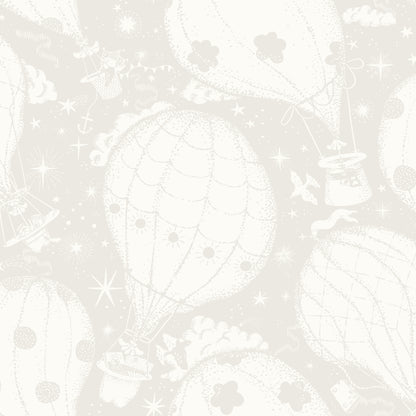 York Wallcoverings Daydream Ballongerna Grey Wallpaper Whimsical Novelty Greys   - MB29001