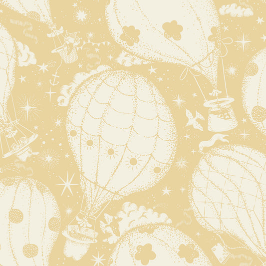 York Wallcoverings Daydream Ballongerna Yellow Wallpaper Whimsical Novelty Yellows   - MB29002