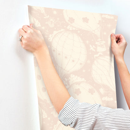 York Wallcoverings Daydream Ballongerna Pink Wallpaper Whimsical Novelty Pinks   - MB29003