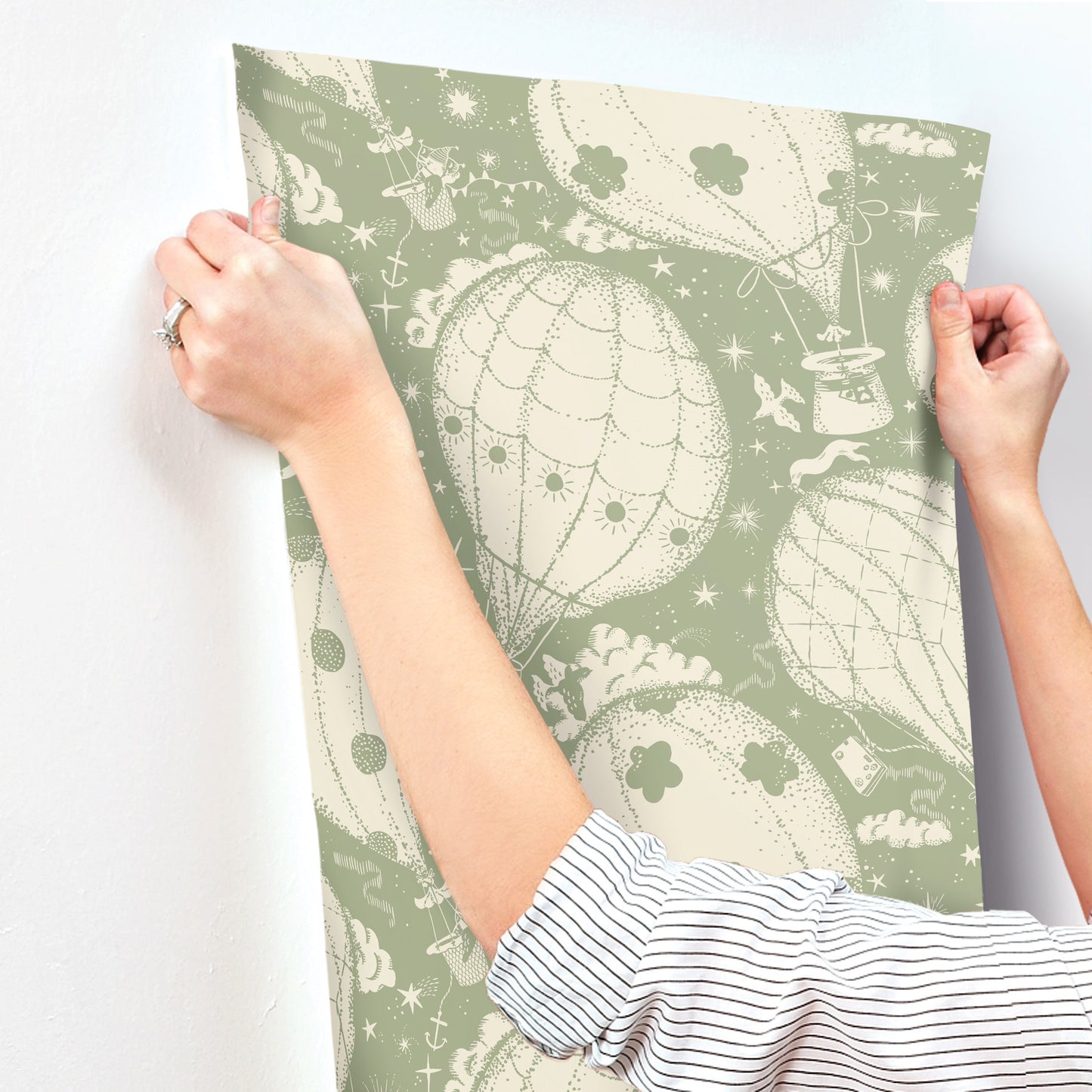 York Wallcoverings Daydream Ballongerna Green Wallpaper Whimsical Novelty Greens   - MB29004