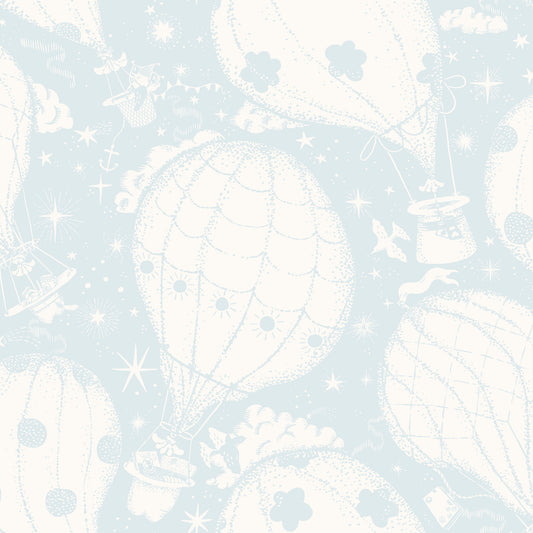 York Wallcoverings Daydream Ballongerna Light Blue Wallpaper Whimsical Novelty Blues   - MB29005