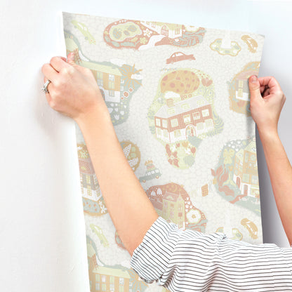 York Wallcoverings Daydream Staden Grey Wallpaper Whimsical Novelty Reds   - MB29007