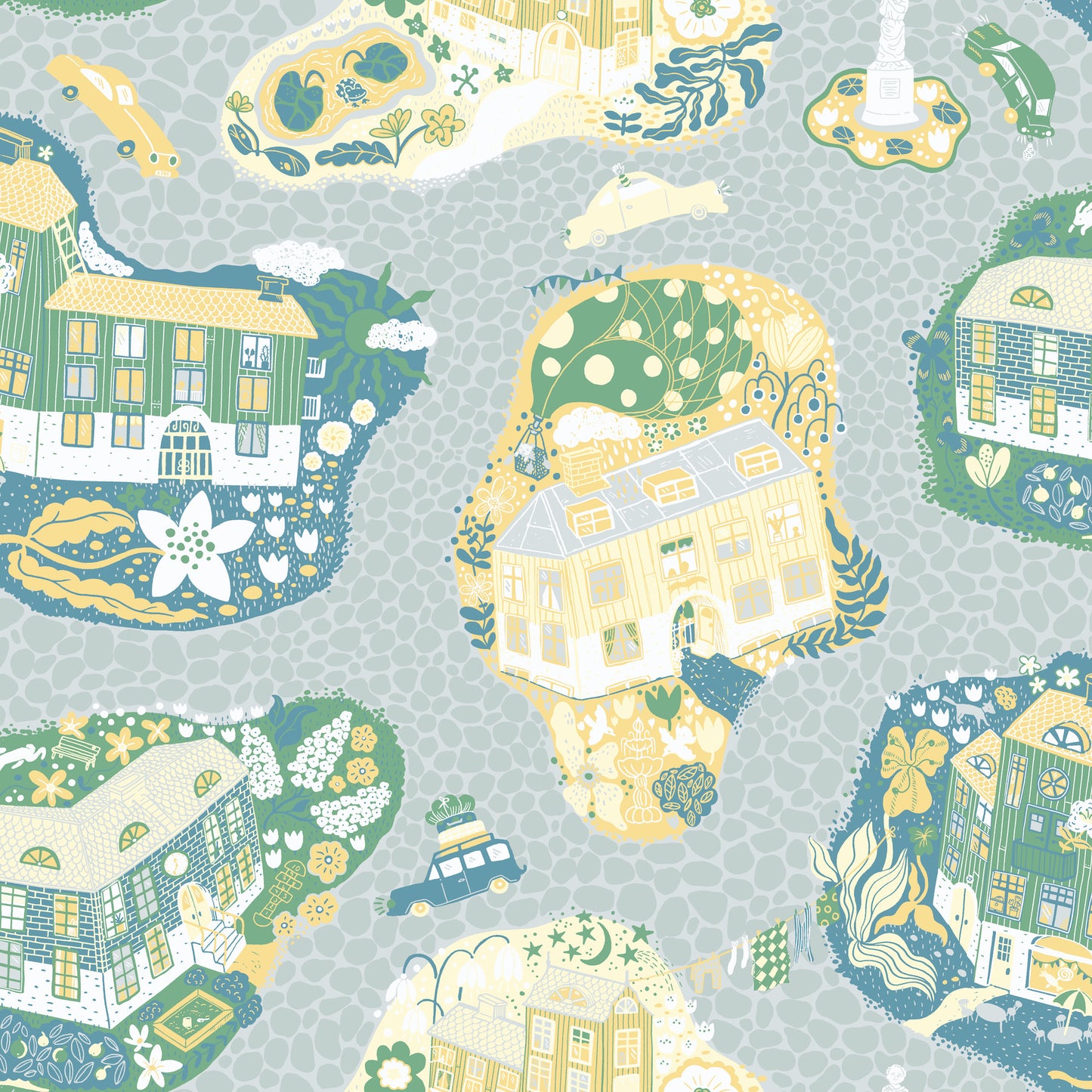 York Wallcoverings Daydream Staden Light Blue Wallpaper Whimsical Novelty Blues   - MB29009