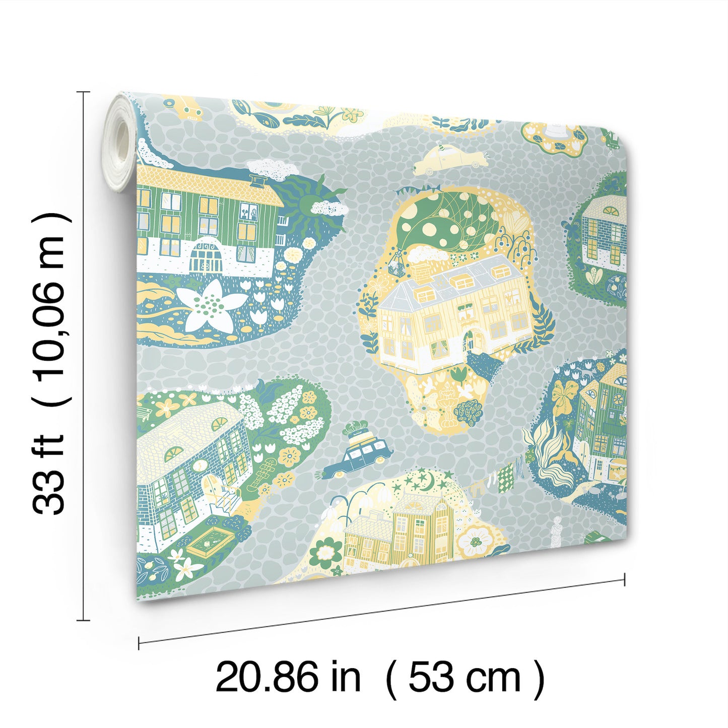 York Wallcoverings Daydream Staden Light Blue Wallpaper Whimsical Novelty Blues   - MB29009