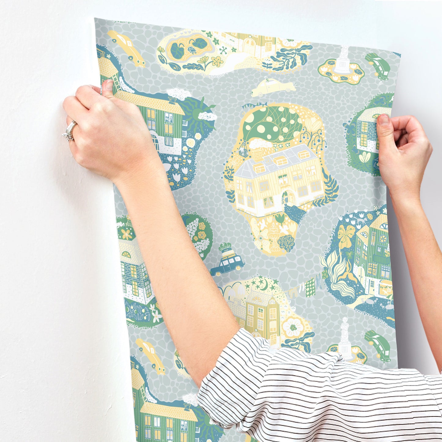 York Wallcoverings Daydream Staden Light Blue Wallpaper Whimsical Novelty Blues   - MB29009