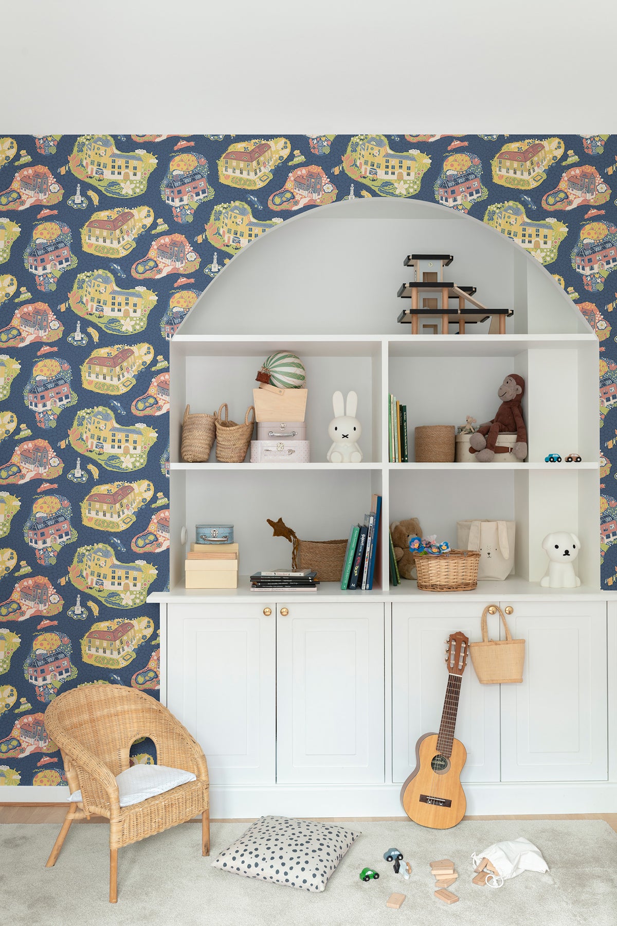 York Wallcoverings Daydream Staden Dark Blue Wallpaper Whimsical Novelty Blues   - MB29010