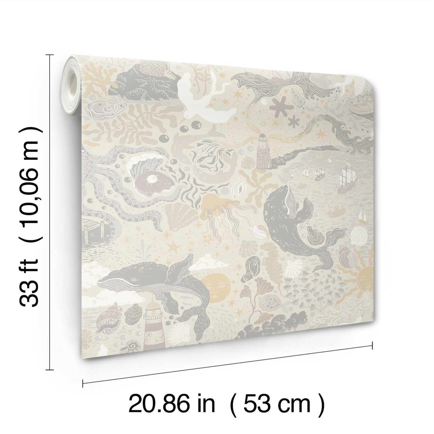 York Wallcoverings Daydream Havet Grey Wallpaper Whimsical Animals and Insects Greys   - MB29016