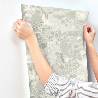 York Wallcoverings Daydream Havet Light Blue Wallpaper Whimsical Animals and Insects Blues   - MB29017