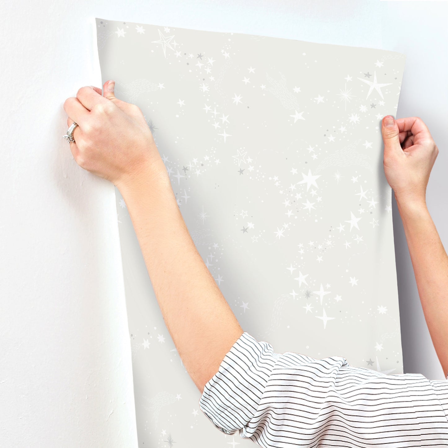 York Wallcoverings Daydream Stjarnhimmel Grey Wallpaper Whimsical Novelty Greys   - MB29019