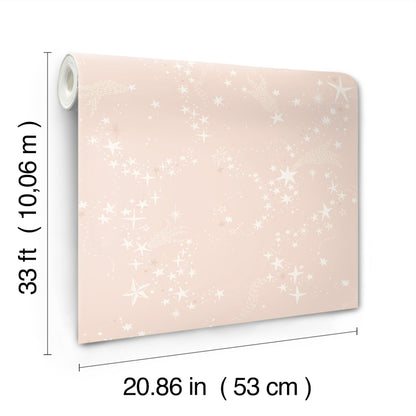 York Wallcoverings Daydream Stjarnhimmel Pink Wallpaper Whimsical Novelty Pinks   - MB29020