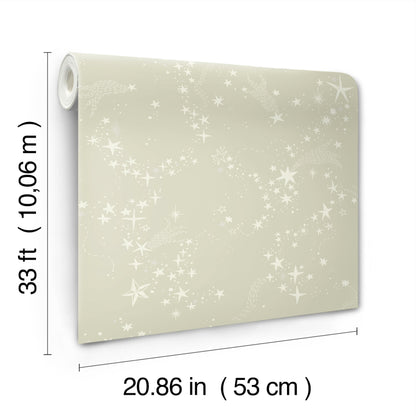 York Wallcoverings Daydream Stjarnhimmel Light Green Wallpaper Whimsical Novelty Greens   - MB29021