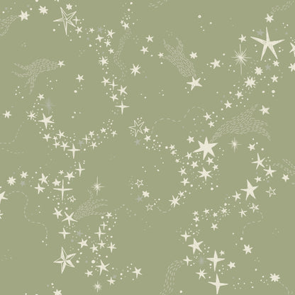 York Wallcoverings Daydream Stjarnhimmel Green Wallpaper Whimsical Novelty Greens   - MB29022