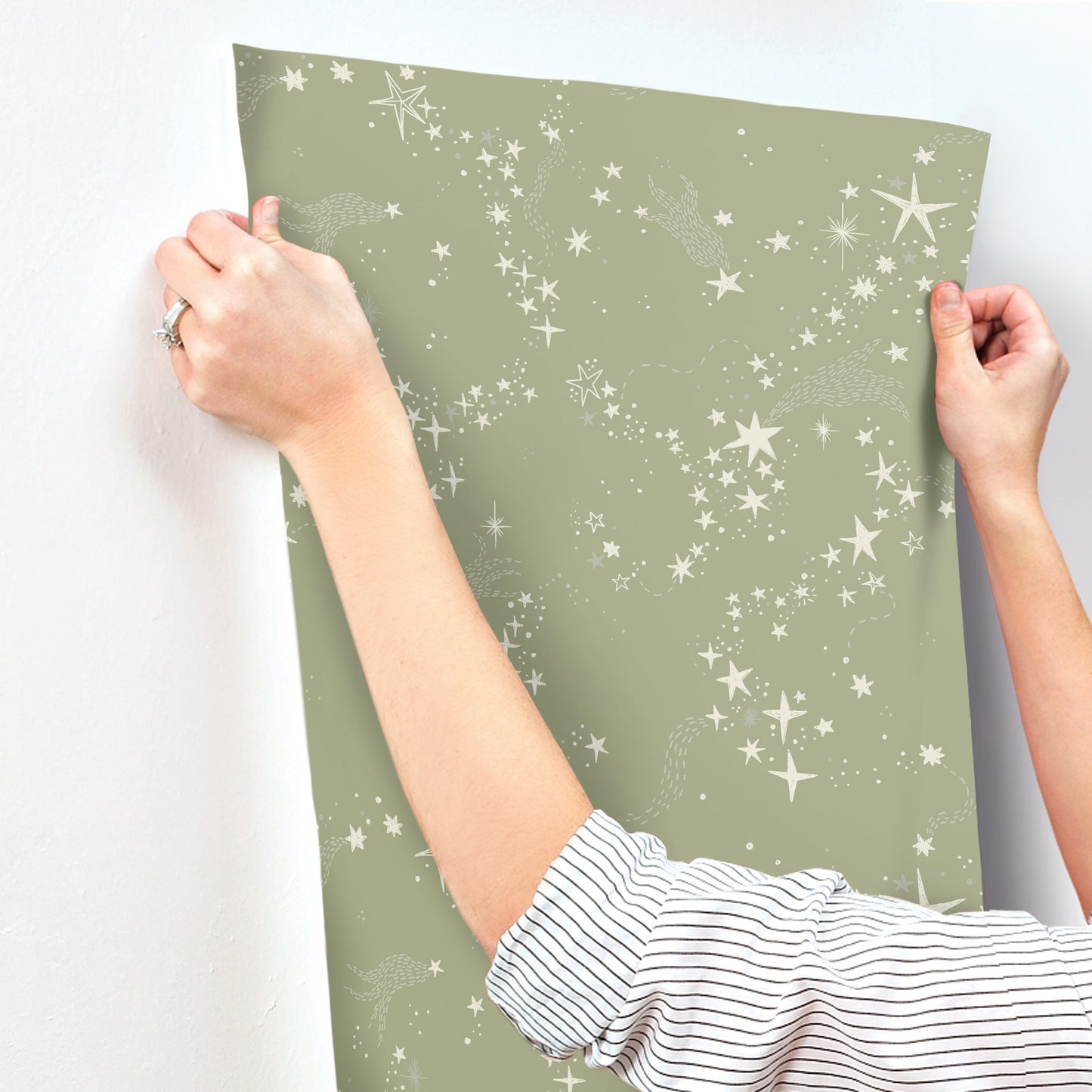 York Wallcoverings Daydream Stjarnhimmel Green Wallpaper Whimsical Novelty Greens   - MB29022