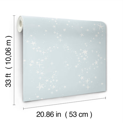 York Wallcoverings Daydream Stjarnhimmel Light Blue Wallpaper Whimsical Novelty Blues   - MB29023