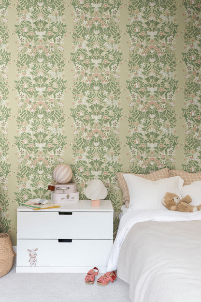 York Wallcoverings Daydream Cirkus Light Green Wallpaper Whimsical Animals and Insects Greens   - MB29026