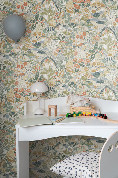 York Wallcoverings Daydream Taget Green Wallpaper Whimsical Botanical Greens   - MB29029