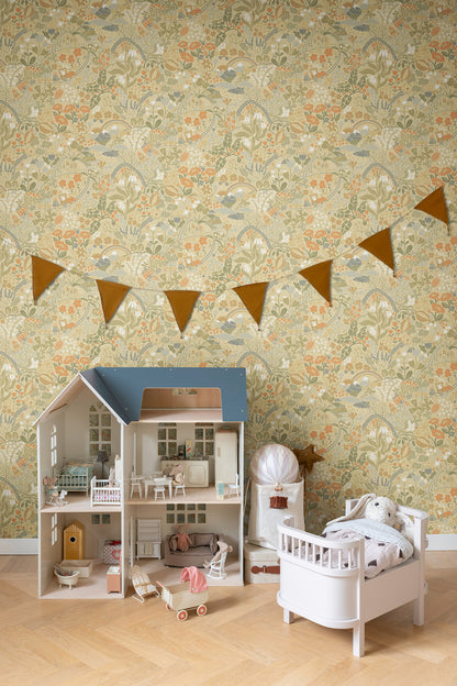 York Wallcoverings Daydream Taget Yellow Wallpaper Whimsical Botanical Yellows   - MB29030