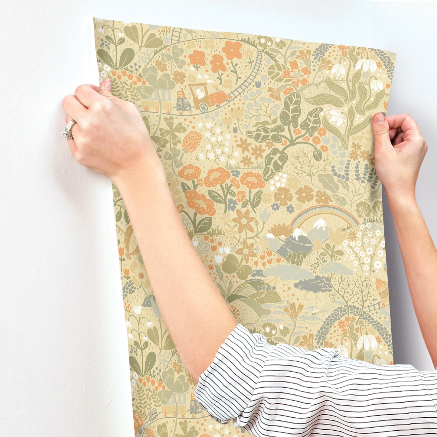 York Wallcoverings Daydream Taget Yellow Wallpaper Whimsical Botanical Yellows   - MB29030