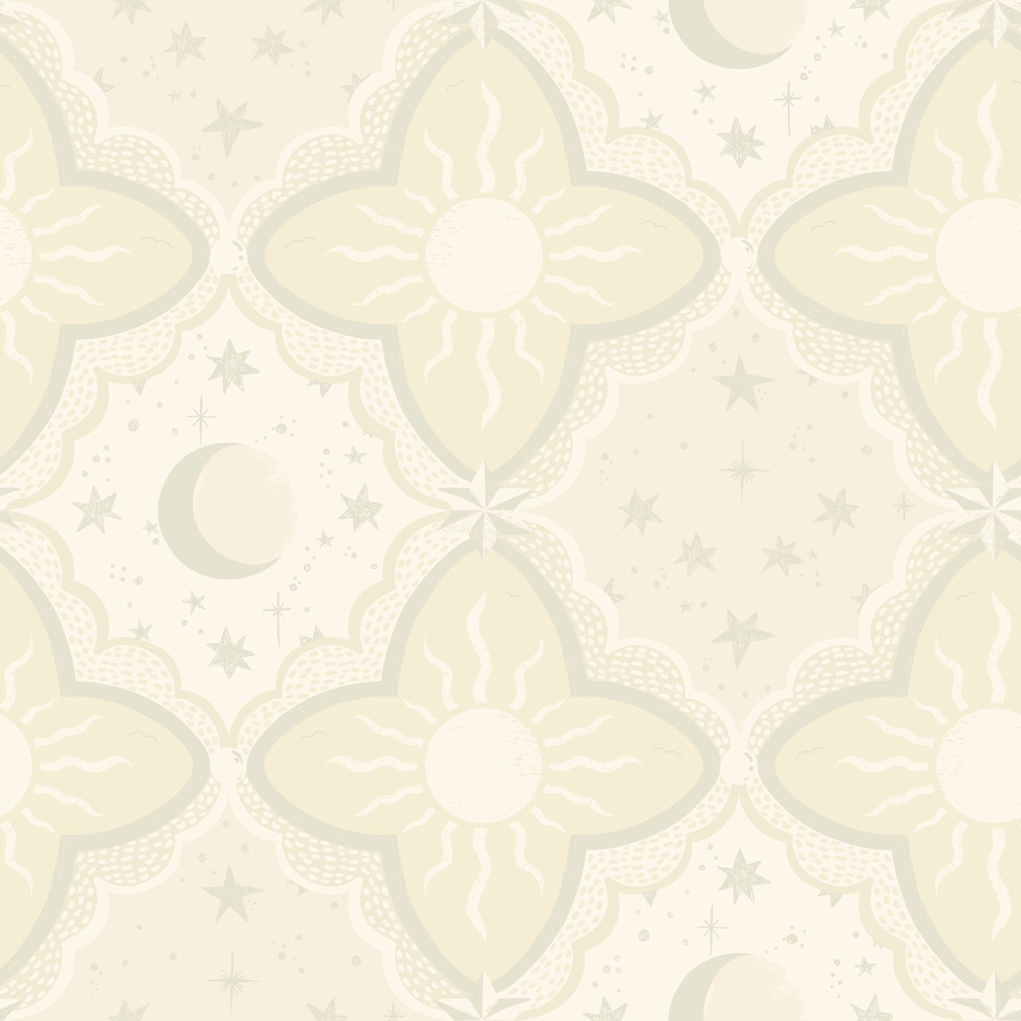 York Wallcoverings Daydream Sol and Mane Beige Wallpaper Whimsical Themes Neutrals   - MB29031