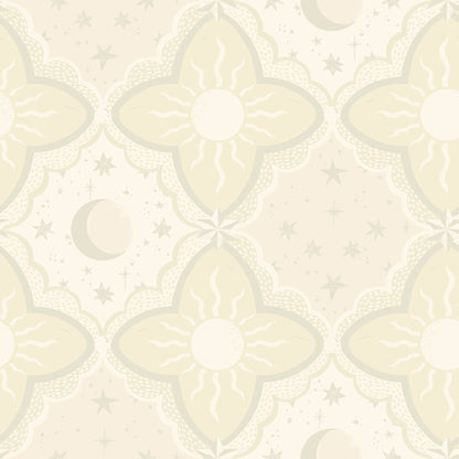 York Wallcoverings Daydream Sol and Mane Beige Wallpaper Whimsical Themes Neutrals   - MB29031