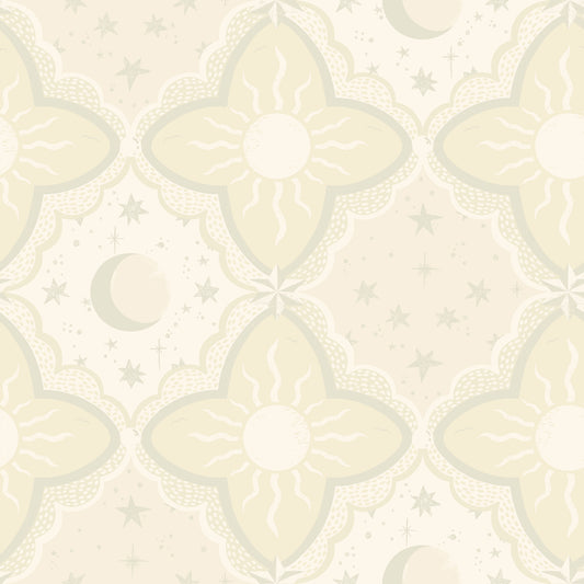 York Wallcoverings Daydream Sol and Mane Beige Wallpaper Whimsical Themes Neutrals   - MB29031