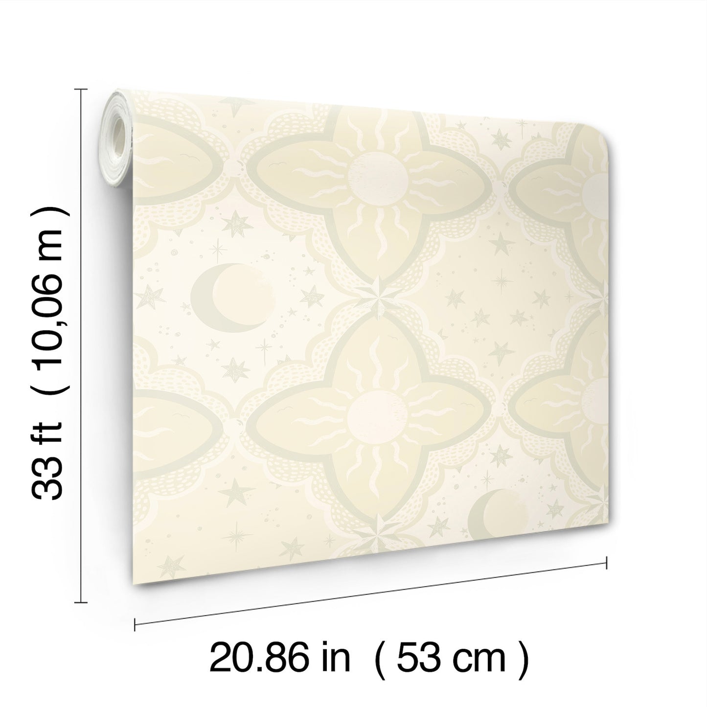 York Wallcoverings Daydream Sol and Mane Beige Wallpaper Whimsical Themes Neutrals   - MB29031