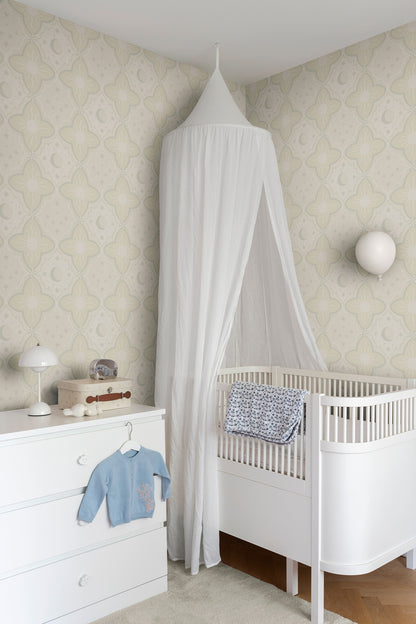 York Wallcoverings Daydream Sol and Mane Beige Wallpaper Whimsical Themes Neutrals   - MB29031