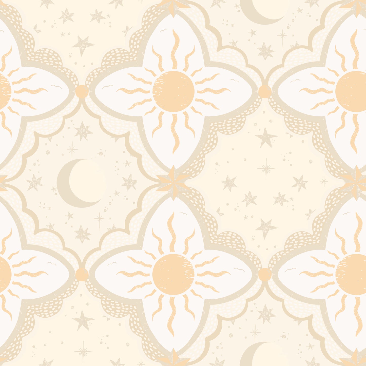 York Wallcoverings Daydream Sol and Mane Tangerine Wallpaper Whimsical Themes Oranges   - MB29032