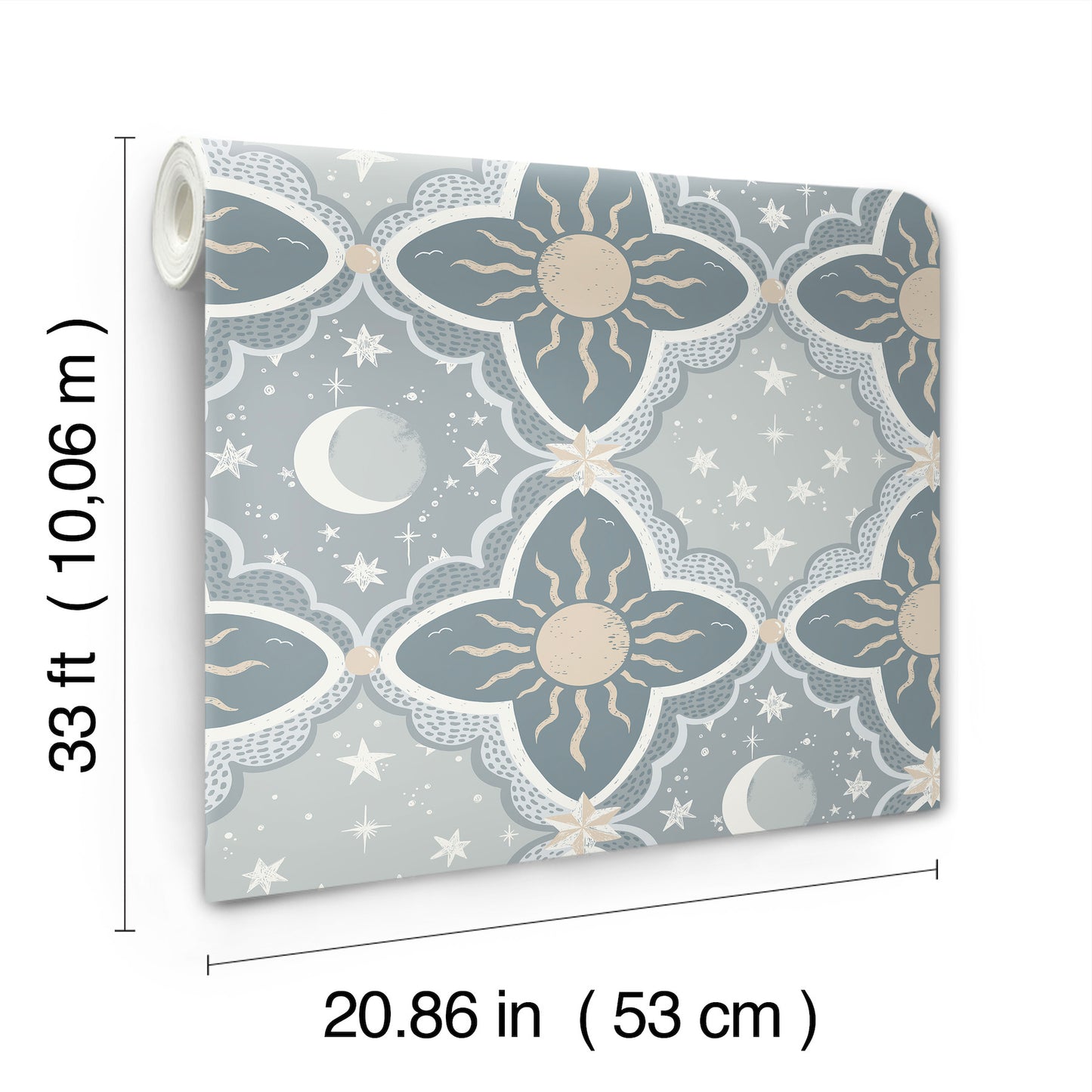 York Wallcoverings Daydream Sol and Mane Blue Wallpaper Whimsical Themes Blues   - MB29034