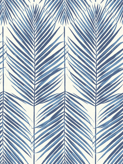 Seabrook Designs Beach House Paradise Palm Palm Leaf Coastal Blue Matte  - MB30002