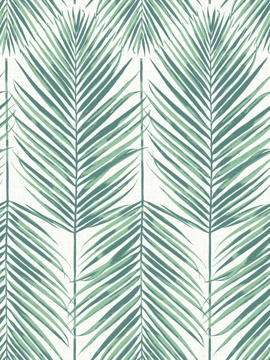 Seabrook Designs Beach House Paradise Palm Palm Leaf Coastal Teal Matte Sidewall - MB30014