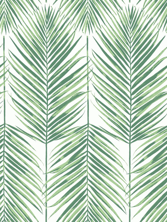 Seabrook Designs Beach House Paradise Palm Palm Leaf Coastal Green Matte Sidewall - MB30034