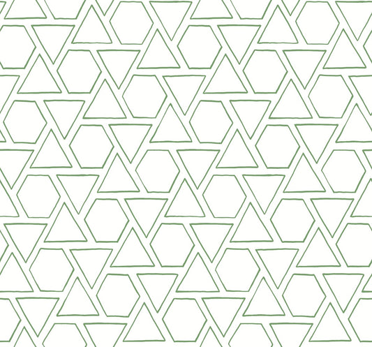 Seabrook Designs Beach House Sun Shapes Geometric Coastal Green Matte Sidewall - MB30104