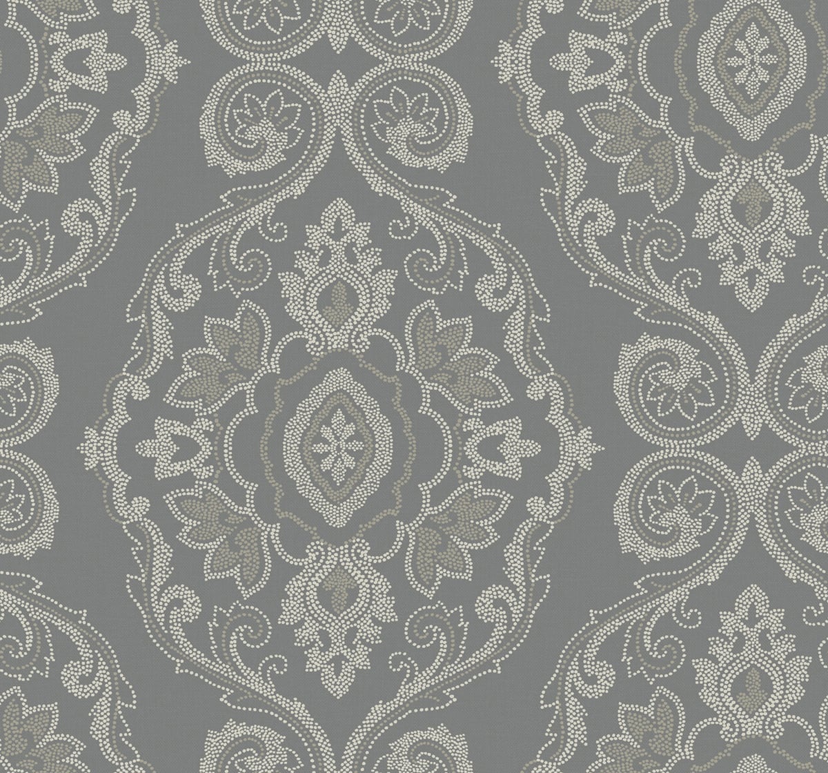 Seabrook Designs Beach House Nautical Damask Damask Coastal Grey Matte Sidewall - MB30300