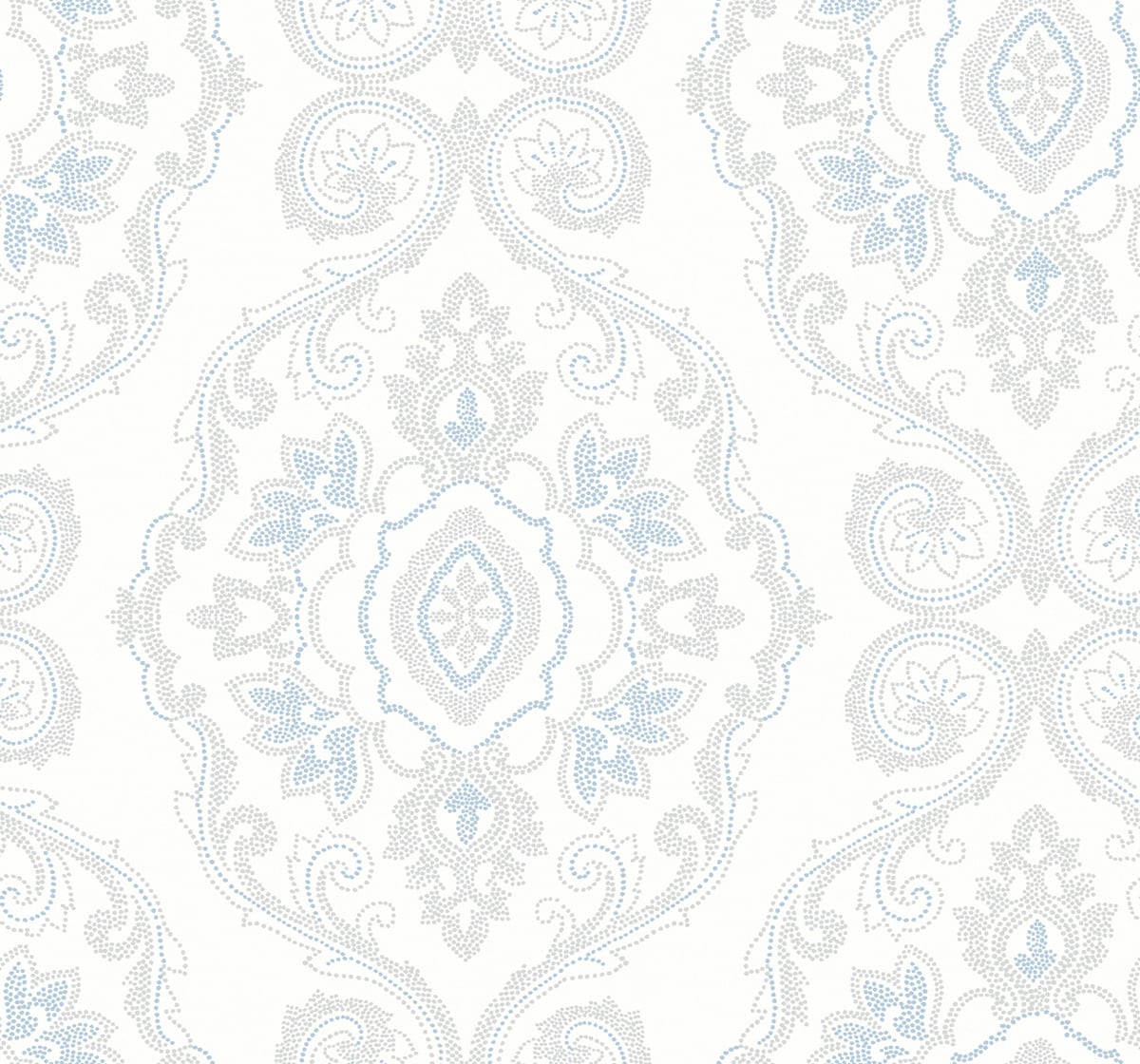 Seabrook Designs Beach House Nautical Damask Damask Coastal Blue Matte Sidewall - MB30302