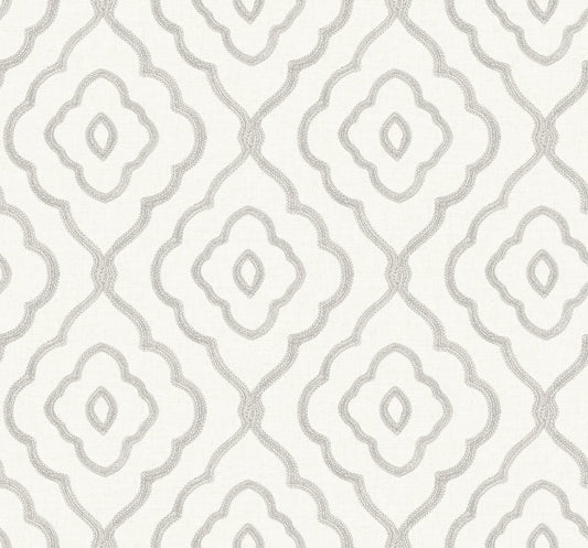 Seabrook Designs Beach House Seaside Ogee Ogee Coastal Grey Matte Sidewall - MB30905