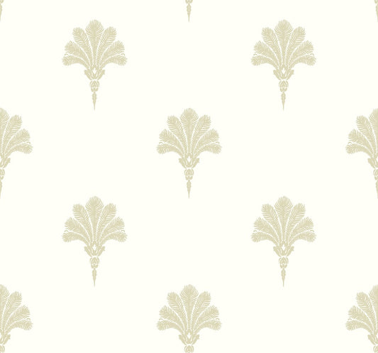 Seabrook Designs Beach House Summer Fan Fleur De Lis Coastal Beige Matte Sidewall - MB31603