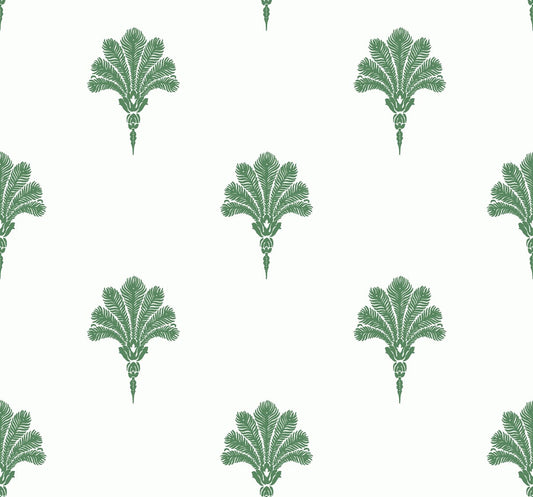 Seabrook Designs Beach House Summer Fan Fleur De Lis Coastal Green Matte Sidewall - MB31604