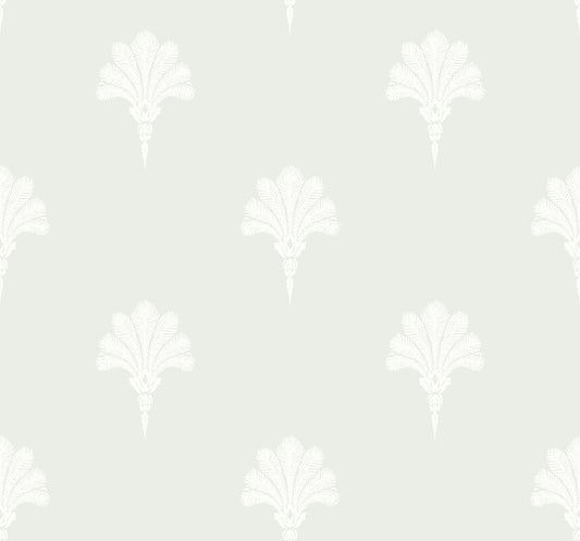 Seabrook Designs Beach House Summer Fan Fleur De Lis Coastal Off White Matte Sidewall - MB31627